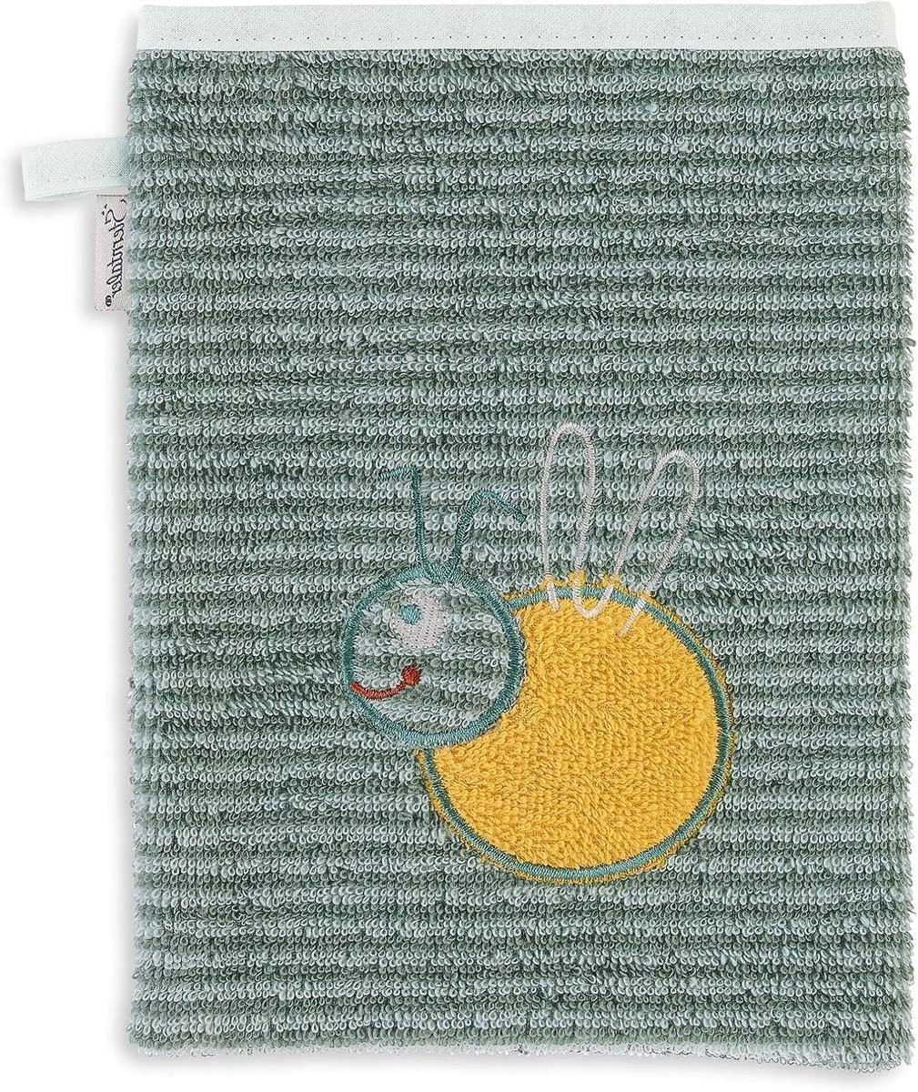 Ben Badhandje Beer Middengroen - Huidvriendelijk Katoen - 21 x 15 cm