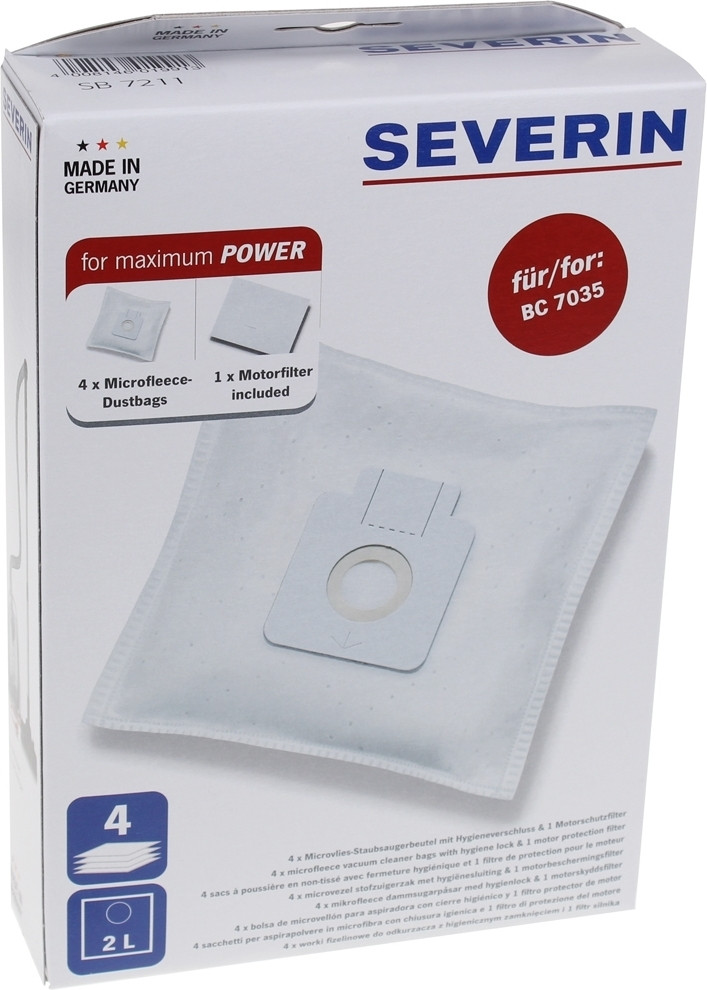 Severin SB 7211 Cilindrische stofzak, Wit, Diameter: 180 mm