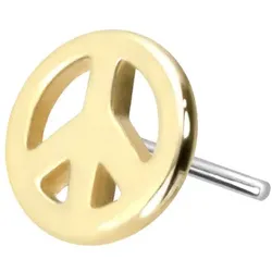 14 Karat Gold Aufsatz mit Titan Push Pin PEACE-ZEICHEN