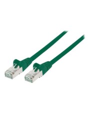 Intellinet High Performance Netzwerkkabel RJ-45 M bis M 25 cm SFTP CAT 7 Kabel / 6a Anschlüsse halogenfrei ohne Haken grün (740593)