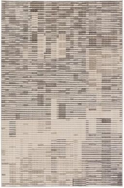 Juniper Home Genteel Striped Gray/ Cream Area Rug