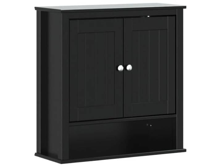 Makastle Bad-Wandschrank Schwarz Massivholz 69,5x27x71,5 cm