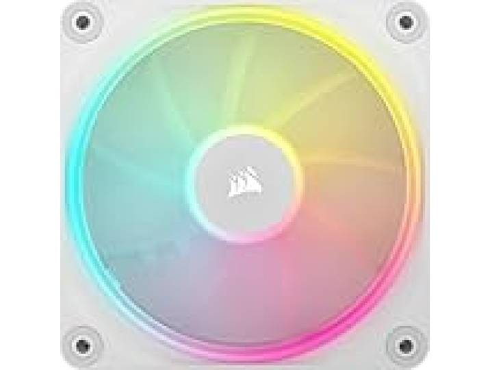 CORSAIR iCUE LINK LX120 RGB 120 mm PWM Ventilateurs Paquet Triple – Double Boucles Lumineuses – Inclut iCUE LINK System Hub – Technologie CORSAIR AirGuide – Blanc