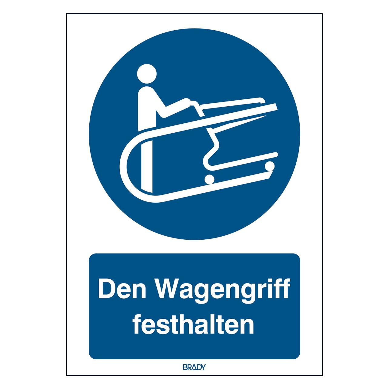 Brady ISO-Sicherheitsschild - Den Wagengriff festhalten (313523)