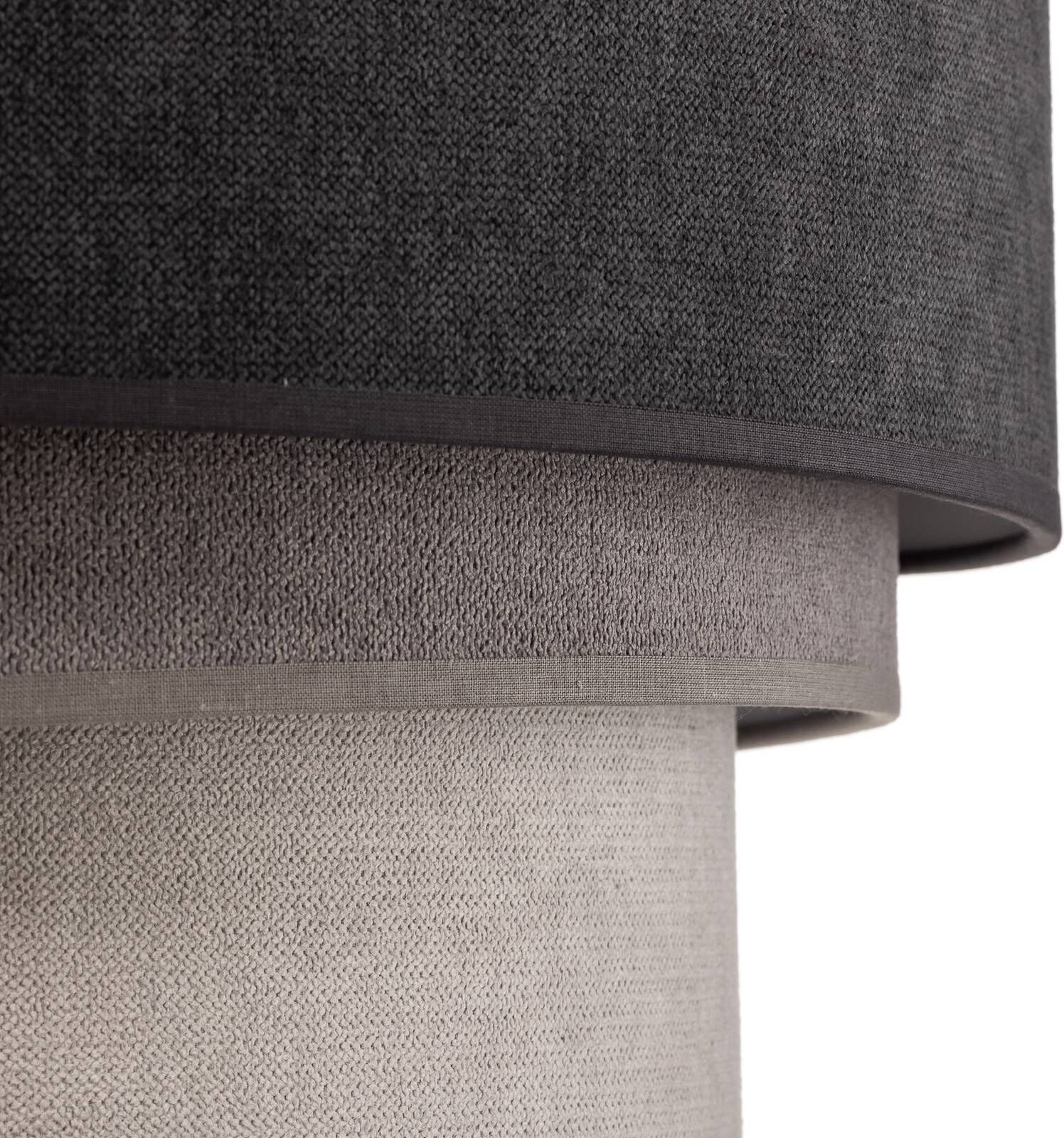 Hängelampe Pastell Trio Duolla, dimmbar, alu / grau / zink, für Wohn- / Esszimmer, Textil / Stoff / Seide, Modern, Pendelleuchte