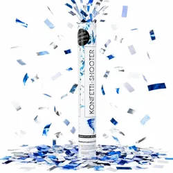 Relaxdays 5x Party Popper 40 cm blau-silber Hellblau,Silber