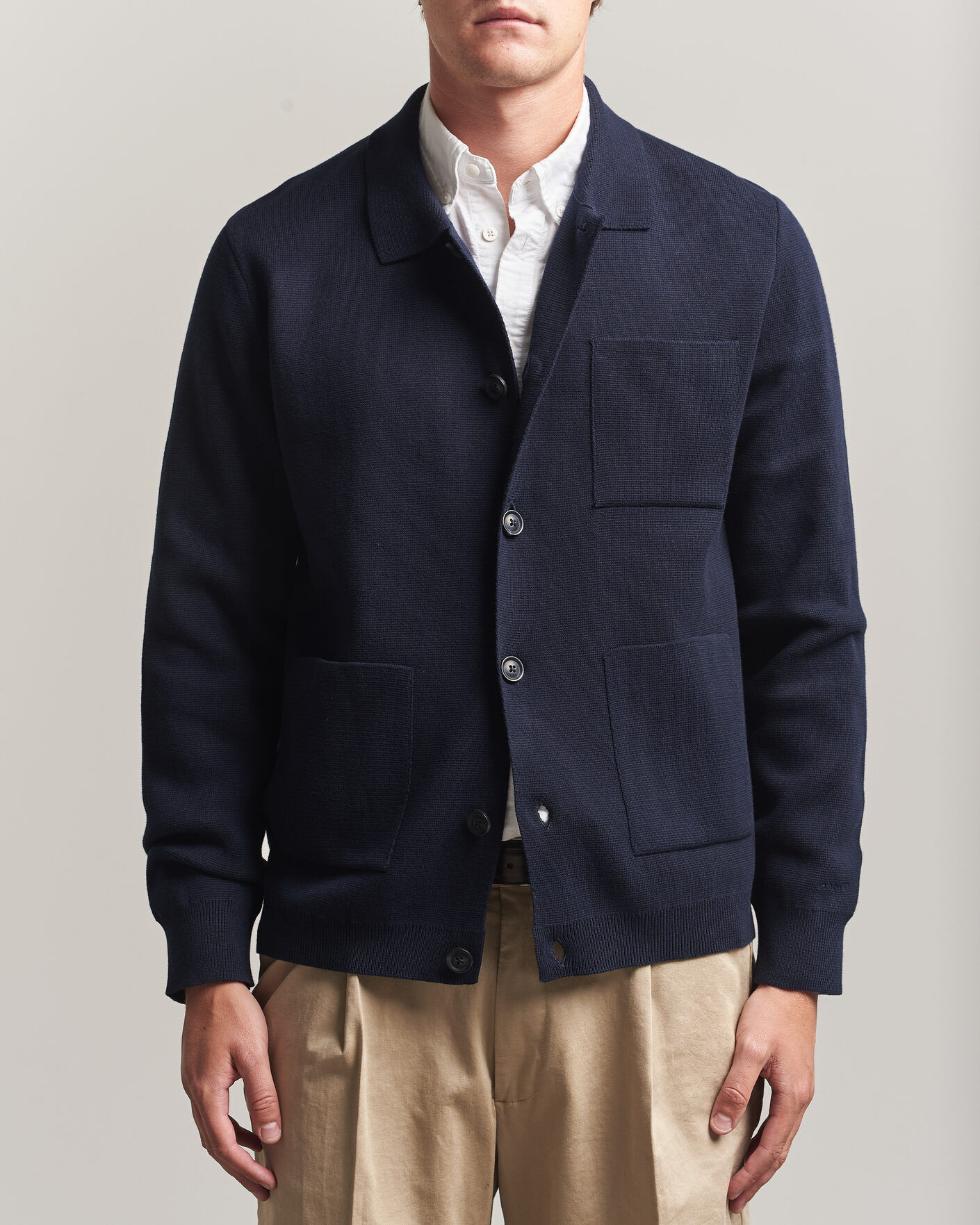 Gant Milano Knitted Cardigan Evening Blue men M Blå