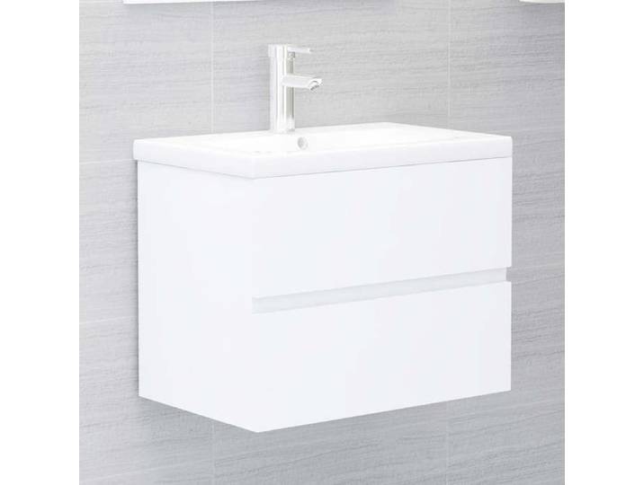 NEW 2026  Meuble Lavabo de Bain - 1 PC - Armoire d'évier - avec lavabo intégré blanc bois d'ingénierie 60x38.5x45 cm L6237