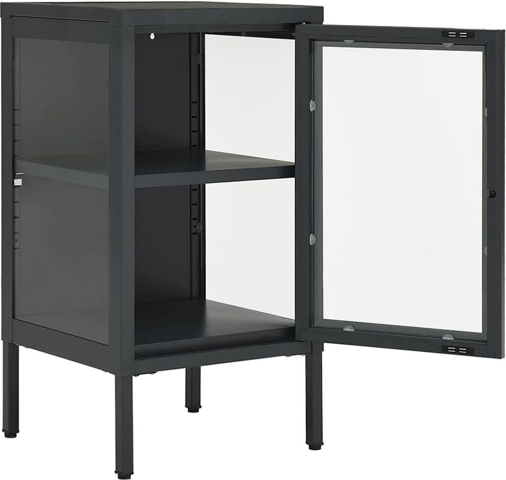 vidaXL Buffet Anthracite 38x35x70 cm Acier et verre