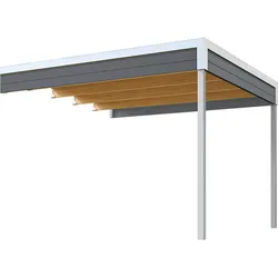 Weka Anbaudach für Gartenhaus Batu 3 dunkelgrau 300 x 300 cm