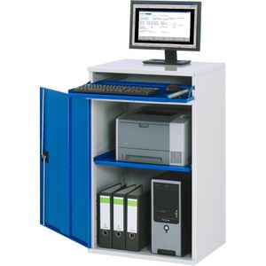 Rau Rau Computerschrank Modell 60, lichtg / blau, aus Metall, 65cm breit, für Industrie, abschließbar