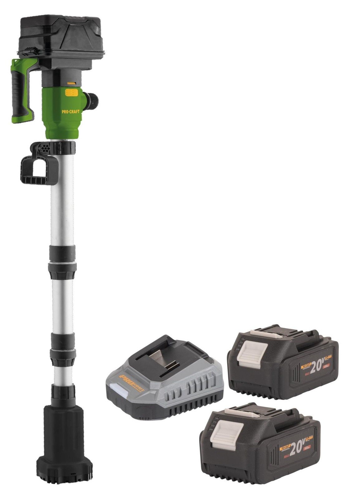 Procraft CPN20bb accu dompelpomp 20 V met 2x 4,0 Ah accu en oplader