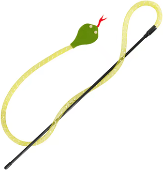 Inspire Curations Felt Snake Cat Teaser Wand With Bell green