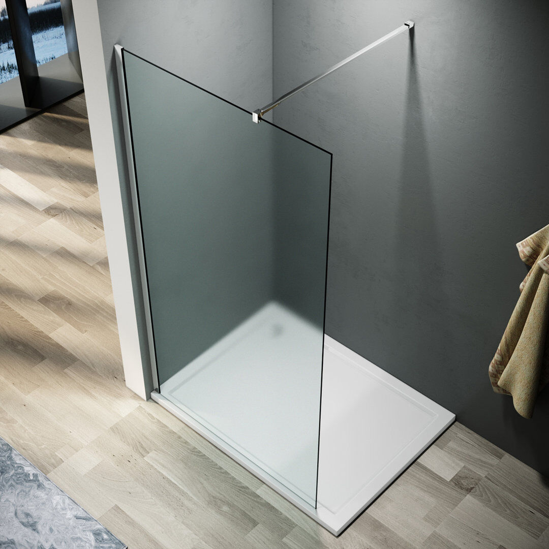 Metro Walk in Shower Enclosure With Full Frosted Easy Clean Safety Glass Silver 90"