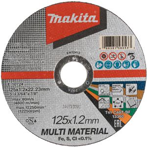 Makita Trennscheibe E-10724, Multimaterial, 125 x 1,2mm, für Edelstahl, Metall und Stein