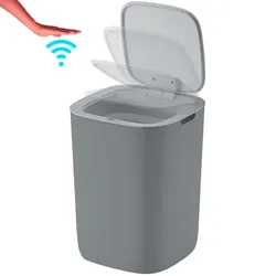 EKO Morandi Smart Sensor Bin 12 L Sensormülleimer grau quadratischer Abfalleimer mit Touch-Bedienfeld