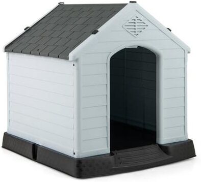 Costway Dog House for Small Dogs Waterproof Plastic with Elevated Floor-S