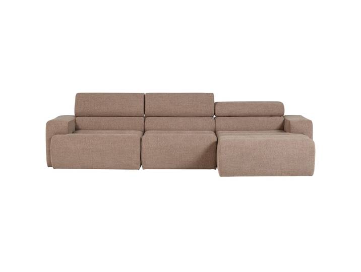 Canapé d'angle droit en tissu taupe