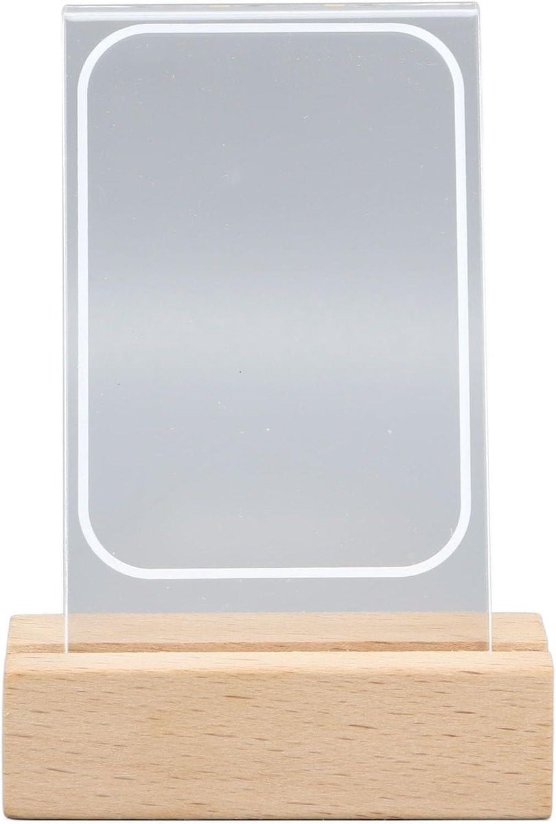 Acryl fotolijst met verlichting en houten basis, 3 inch, helder
