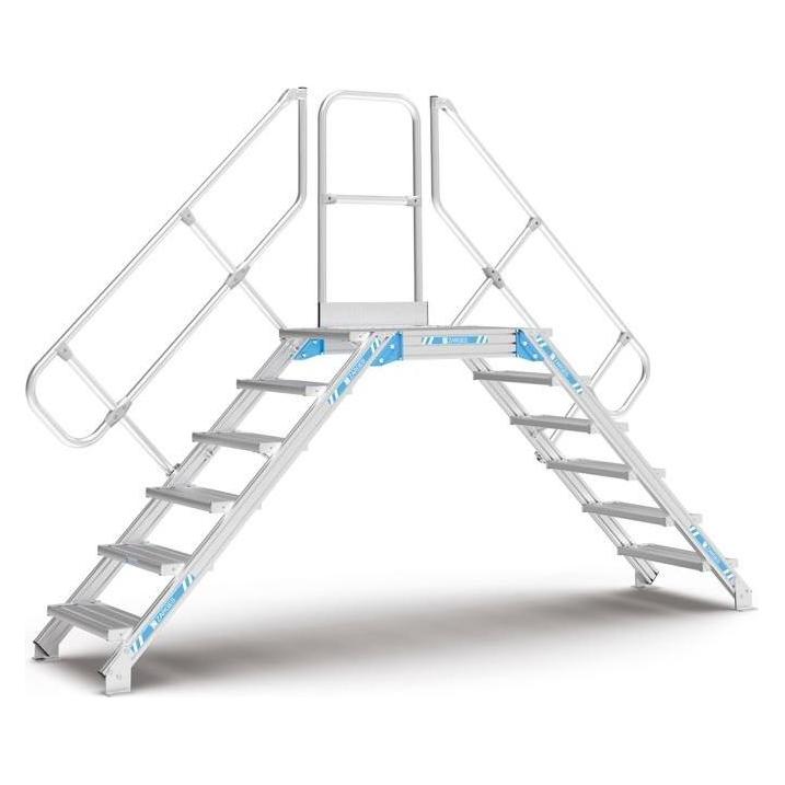 Zarges Leiter Überstieg Leichtmetall 6 Stufen Neigung 60 Grad (100 cm) (230602)