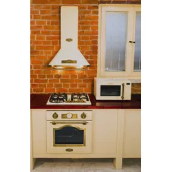 Set Kaiser Empire Elfenbein Einbau Elektro Backofen EH 6355 ElfEm +  Gaskochfeld KG 6325 ElfEm + Dunstabzugshaube 60cm A 6315 ElfEm