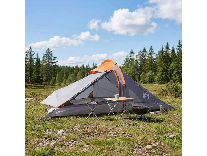vidaXL Trekkingzelt 2 Personen Grau und Orange