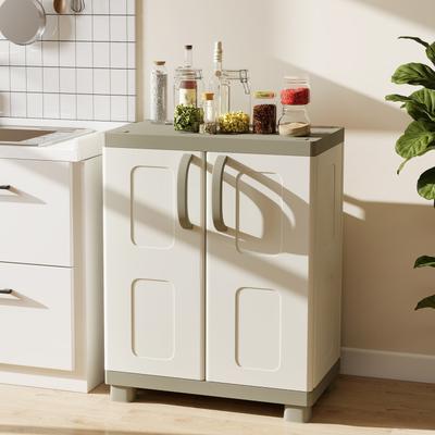 Lirago Freestanding Buffet Cabinet Sideboard with 2 Doors and Adjustable Shelves for Kitchen and Garage