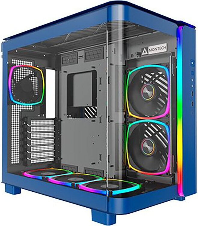 Montech KING 95 PRO behuizing - Blauw - Gehard glas x 2