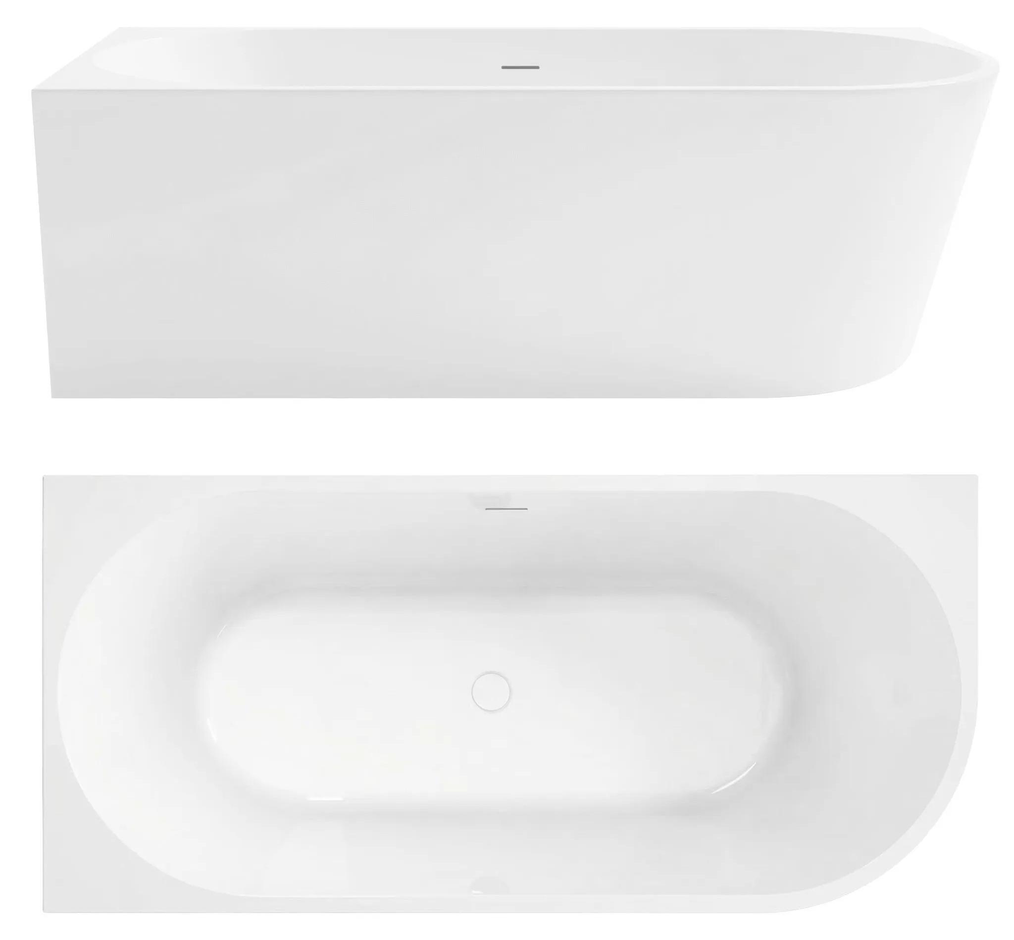 Eckbadewanne Rea Bellanto 150 Links Mit Gebürsteter Goldsteckerkappe Weiß