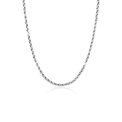 Silberkette KUZZOI "Männer Zopfkette Oxidiert Massiv 925 Silber" Gr. 50, silber, Halsketten, Herren, 50, ohne Stein, Silber 925 (Sterlingsilber), L: 50, Silberkette