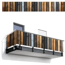 BALKON-SICHTSCHUTZ Holz - Dielen - Gemischt Groß 500x80 cm