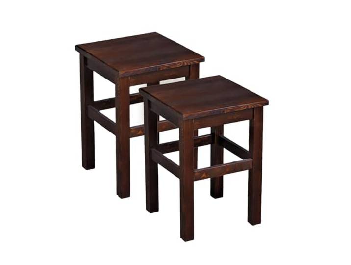 Metdrew Holzhocker Holzhocker 32 x 32 x 45 cm Küchenhocker Quadratischer Hocker Rustikaler Stil Einfacher Hocker Küchenhocker aus Holz Holzschemel Farbe: Braun 2 Stück