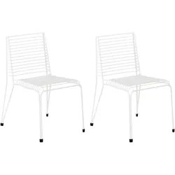 GARTENSTUHL 2er-Set Metall Weiß Chieve