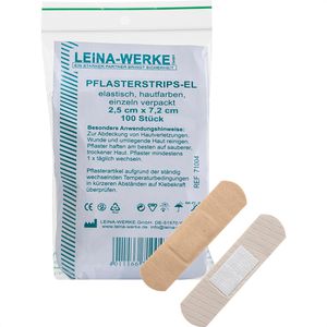 Leina-Werke Pflaster Pflasterstrips, 100 Strips, elastisch, 7,2 x 2,5cm