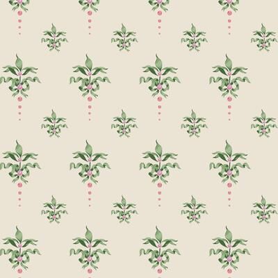 Cath Kidston Cath Crest Cream Wallpaper - N/A