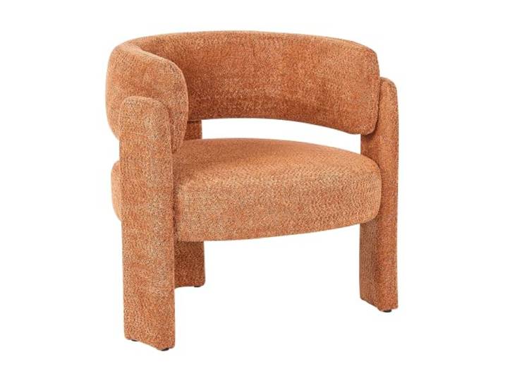 Beliani Sessel Chenille orange mit geschwungener Rückenlehne modern Burea