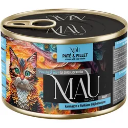 MAU Pastete und Filet Nassfutter für Katzen – Karmazyn mit dreifarbigem Veilchen 185g
