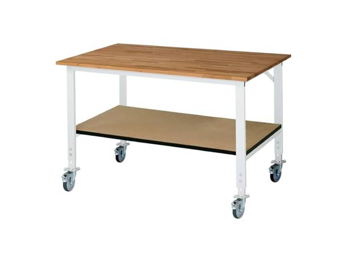 RAU Arbeitsplatz mit Ablage Mobile Tischplatte aus Buche Dicke 25 mm B x T 1500 x 1000 mm