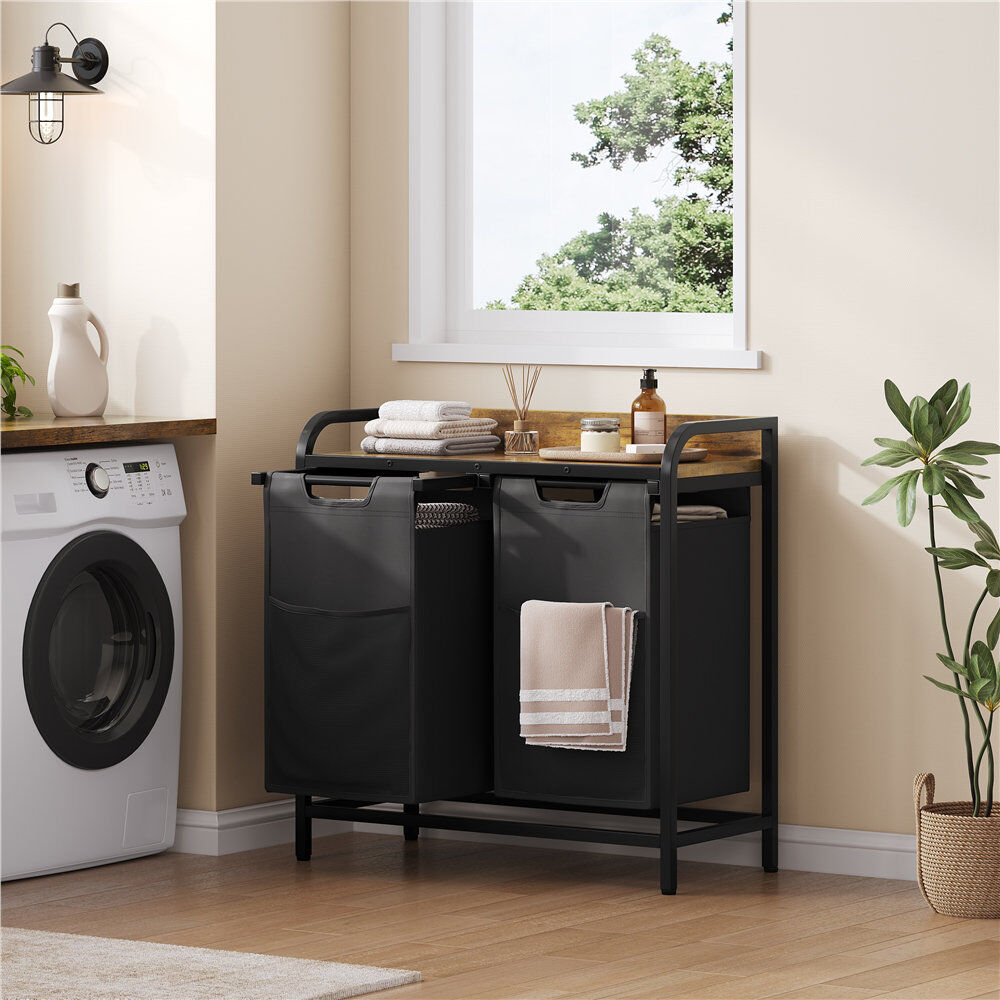 Trent Austin Design Laundry Hamper with Handles Rustic Brown 73x33x73.5 cm
