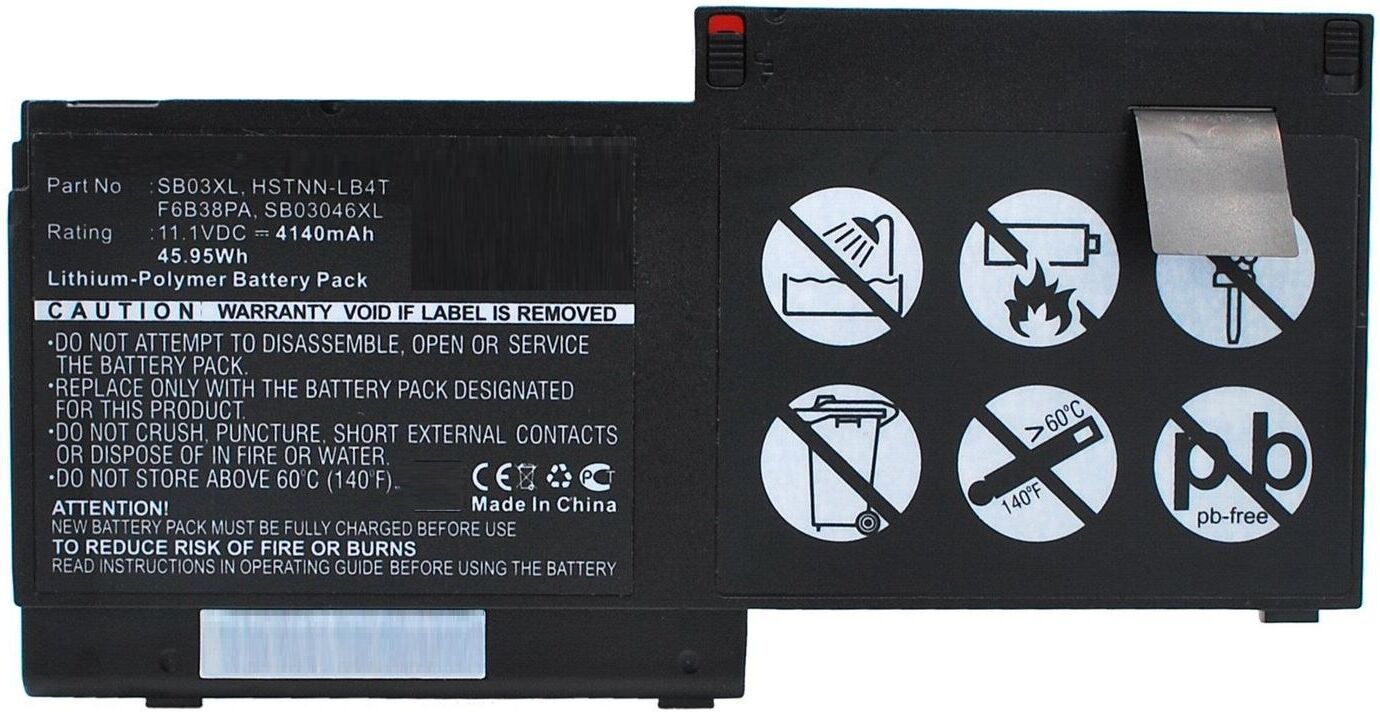 CoreParts MBXHP-BA0132 Replacement Battery for HP EliteBook 820 G1 / 820 G2 / 720 G1 / 725 G2 (SB03XL), 11.1V 4140mAh, 45Wh