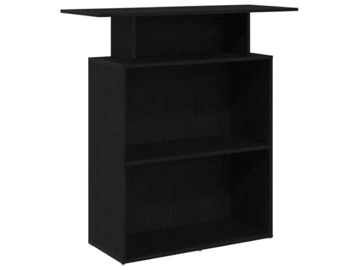 HKLGBVCR Empfangsschreibtisch, Schwarz, 100 x 40 x 104 cm, Holz, Technik Integrierte Theke, Ablagefach, hohe Seitenteile, vielfältige professionelle Nutzung