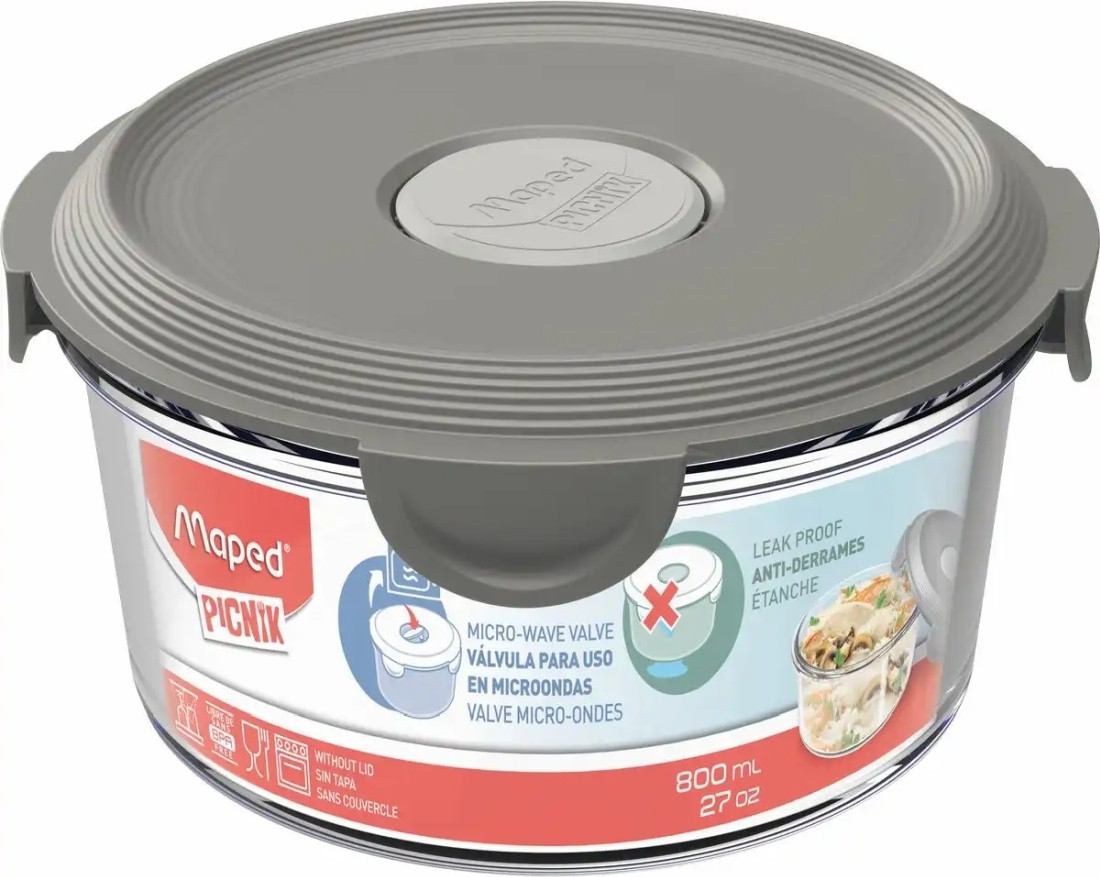 Maped PICNIK magnetronbestendige glazen beker, grijs, 800 ml