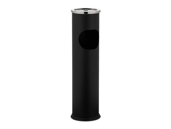 Relaxdays Cendrier sur pied\, pour mégots\, poubelle pratique\, H x D : 56 x 15\,5 cm\, pour l'extérieur\, noir
