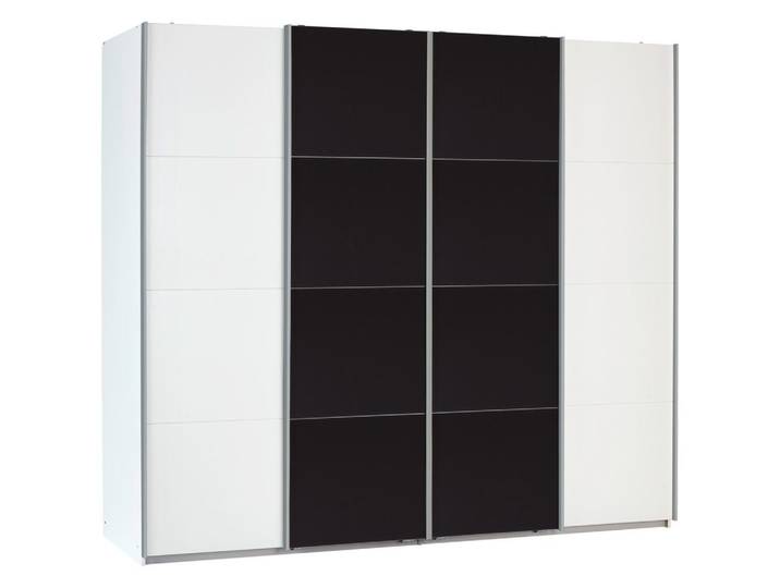 Schwebetürenschrank 361cm Bensheim, Weiß/Basalt