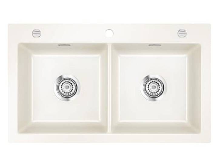 Systemceram Mera Twin Magnolie Keramikspüle Excenterbetätigung