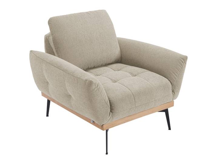 Stylife Sessel Pablo, Natur, Eiche, Metall, Eiche, massiv, 92x87x95 cm, Stoffauswahl, gepolsterte Armlehnen, inklusive Armlehnen, Wohnzimmer, Sessel, Sonstige Sessel