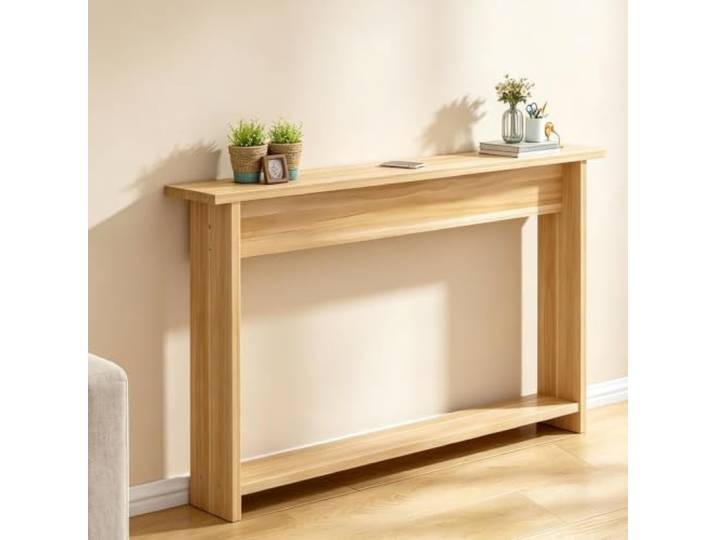 QHZYMX H 80 cm Couchregal Hinter Dem Sofa, Schmaler Konsolentisch 2 Ebenen Schlankes, Platzsparendes Konsolentisch-Organisationsregal Zur Aufbewahrung Kleiner Gegenstände(44x12x32in/112x30x81cm)