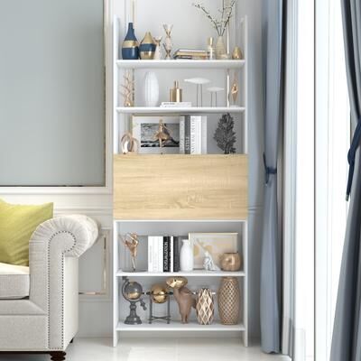 Timechee Multifunctional Bookshelf Display Rack: Ample Shelving and Three - Color Lighting Modes for Versatility，Wall - mountable Design