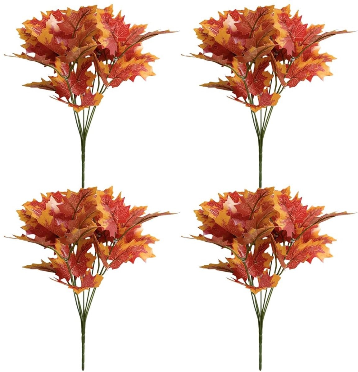 Dailygoods Herfst Boeket met 4 Bundels Kunstmatige Esdoornbladeren voor Herfstdecoratie