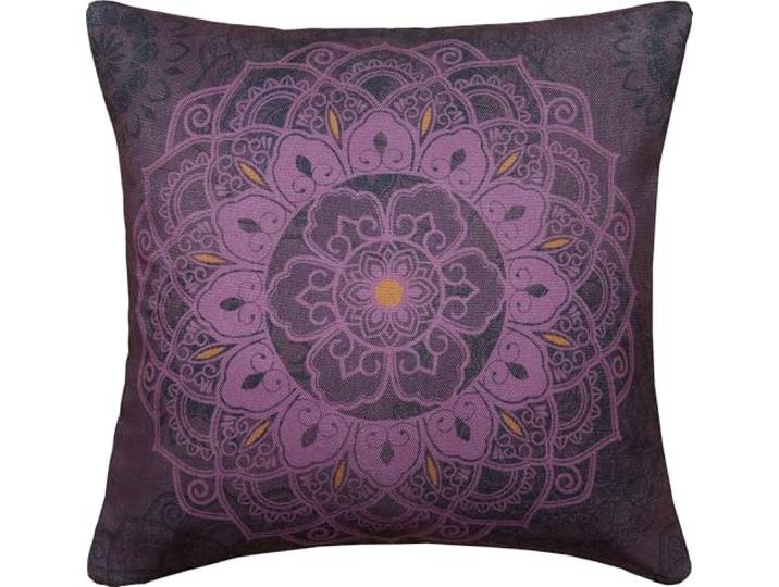 Erwin Müller Kissenhülle, Kissenbezug Mandala angepasst aubergine Größe 40x40 cm - robuste, strapazierfähige Qualität, pflegeleicht, samtige Oberfläche